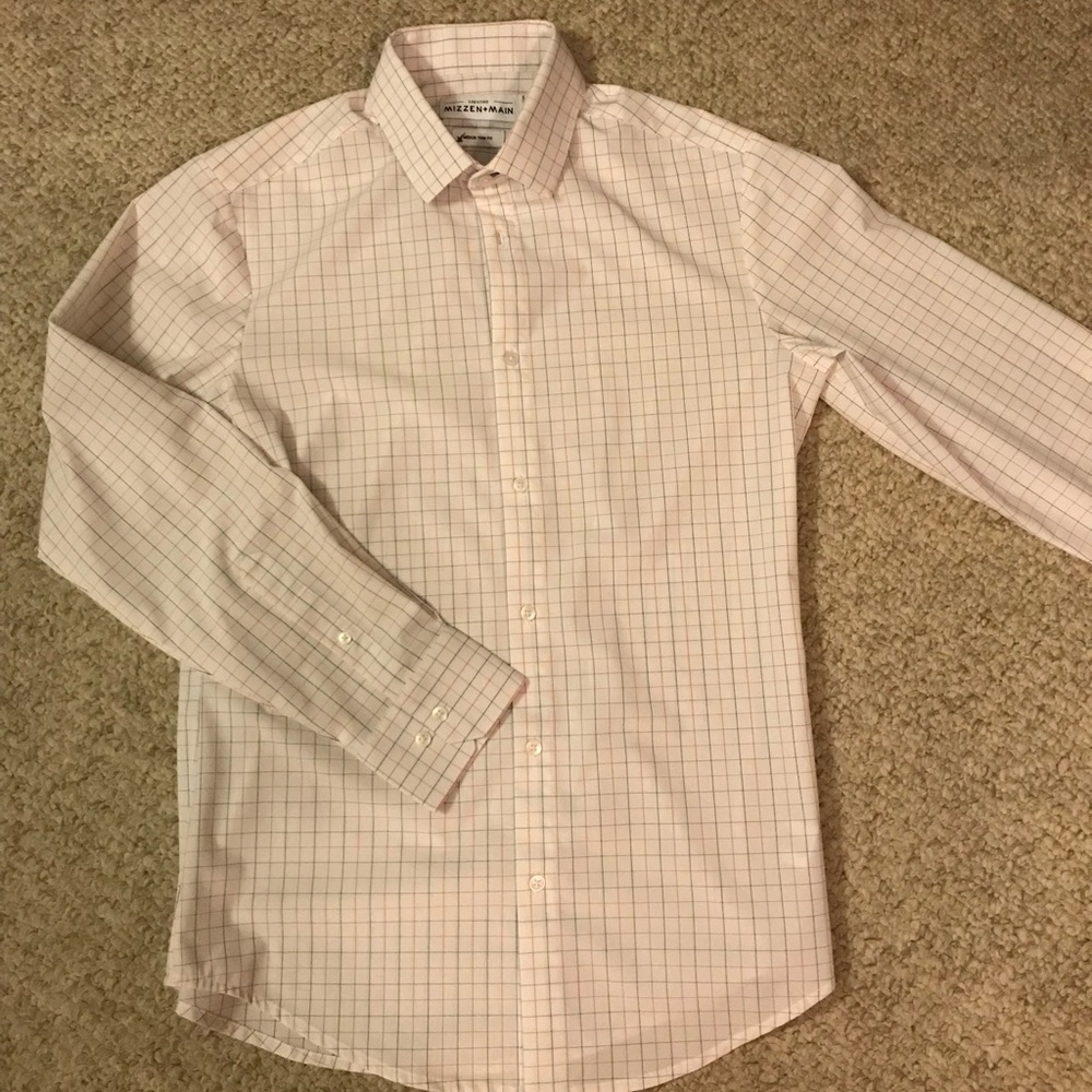 Mizzen + Main Red Medium Slim Button down